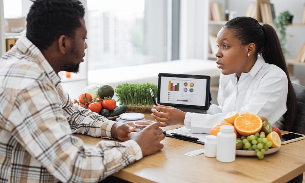 man in New Jersey receiving nutrition counseling