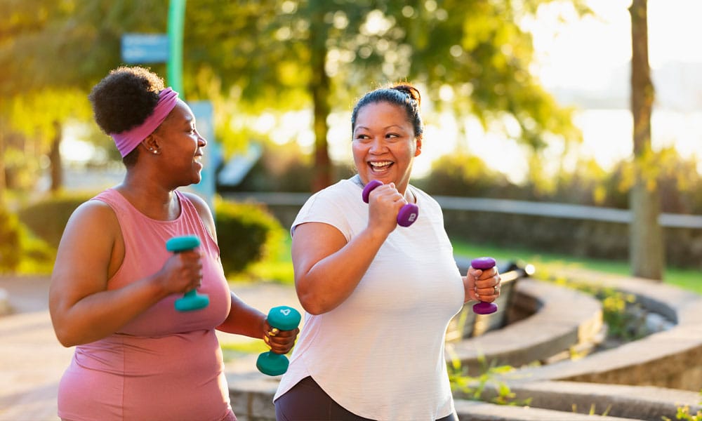 woman walking outside after getting weight loss surgery in New Jersey