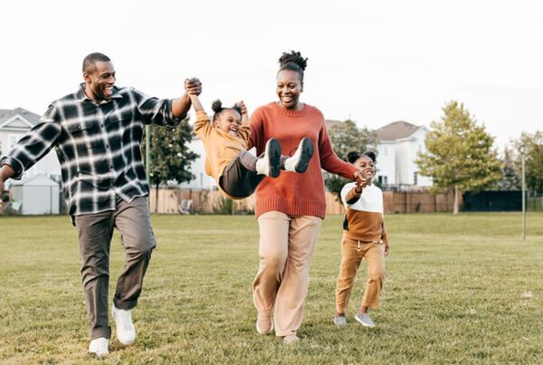 healthy family at the park together in New Jersey