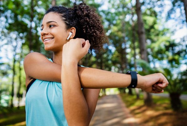 teenage girl running outside to build her inner strength in New Jersey
