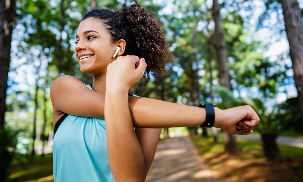 teenage girl running outside to build her inner strength in New Jersey
