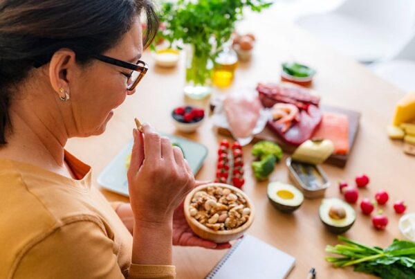 older obese woman making a healthy meal in New Jersey